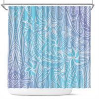 Baby Blue Gradient Polynesia Shower Curtain Hawaiian Tribal Hammerhead Shark Tattoo LT14 Baby Blue - Polynesian Pride
