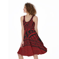 Polynesian Red Midi Dress LT9