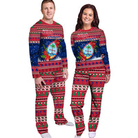 Guam Christmas Pajama Set Guaman Seal Poinsettia Felis Pasgua LT05 - Polynesian Pride