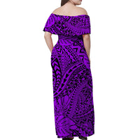 Matching Hawaiian Outfits For Couples Polynesian Tribal Art Purple LT14