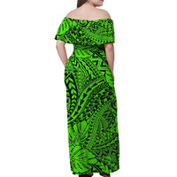 Hawaii Off Shoulder Long Dress Polynesian Tribal Art Ver.06 LT14 - Polynesian Pride