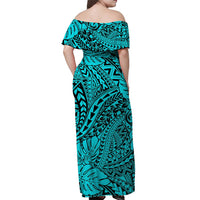 Hawaii Off Shoulder Long Dress Polynesian Tribal Art Ver.01 LT14 - Polynesian Pride