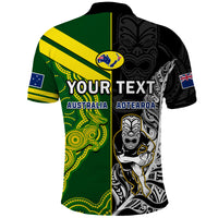 Custom Australia Kangaroos and All Black Rugby Polo Shirt Aboriginal Mix NZ Maori Fern LT14 - Polynesian Pride