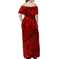 Matching Hawaiian Outfits For Couples Polynesian Tribal Art Red LT14 - Polynesian Pride