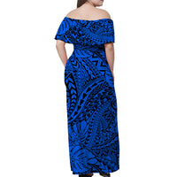 Hawaii Off Shoulder Long Dress Polynesian Tribal Art Ver.04 LT14 - Polynesian Pride