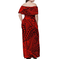 Hawaii Off Shoulder Long Dress Polynesian Tribal Art Ver.02 LT14 - Polynesian Pride