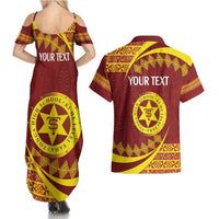 Personalised Tonga High School Couples Matching Summer Maxi Dress and Hawaiian Shirt Happy 77 Years Anniversary LT14 - Polynesian Pride