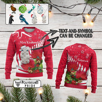 Custom New Zealand Christmas In July Knitted Sweatshirt Meri Kirihimete Aotearoa Pohutukawa Flowers CTM14 - Polynesian Pride