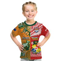 (Custom Personalised) Mate Maa Tonga And Wallabies Rugby T Shirt KID Polynesian Mix Aboriginal LT14 Youth XL Size14 - Polynesian Pride