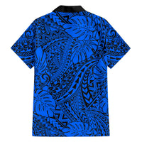 Blue Hawaii Family Matching Off Shoulder Maxi Dress And Hawaiian Shirt Tribal Art LT14