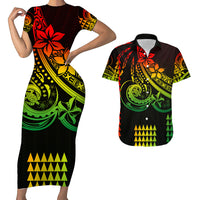 Kakau Hawaiian Polynesian Couples Matching Outfits Combo Bodycon Dress And Hawaii Shirt Reggage LT6 No Dress - Polynesian Pride