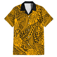 Matching Hawaiian Outfits For Couples Polynesian Tribal Art Gold LT14 - Polynesian Pride