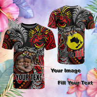 Custom Photo Aotearoa And Australia Toitu Te Tiriti T Shirt Honour The Treaty Stand Together Stand Stronger