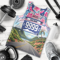Custom Race Bib and Photo Marathon Nature and Tropical Style Men Tank Top