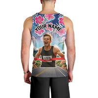 Custom Race Bib and Photo Marathon Nature and Tropical Style Men Tank Top