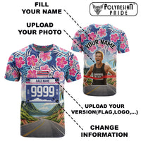 Custom Race Bib and Photo Marathon Nature and Tropical Style T Shirt