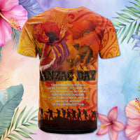 Custom Photo Australia and New Zealand ANZAC Day T Shirt Soldiers Memories - Red Poppies with Aboriginal and Maori Art CTM03 - tartan-scottish
