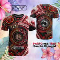 Custom Photo Tonga and Australia Together T Shirt Ngatu Art Tribal Aboriginal Tattoo Pattern CTM03 Multicolor - tartan-scottish