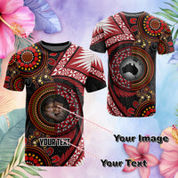 Custom Photo Tonga and Australia Together T Shirt Ngatu Art Tribal Aboriginal Tattoo Pattern