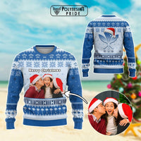 Custom Photo Hawaii Christmas Knitted Sweatshirt Mele Kalikimaka CTM05 Multicolor - Polynesian Pride
