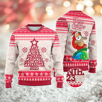 Custom Polynesian Knitted Sweatshirt Family Names Xmas Tree