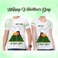 Custom Polynesian Couple Volcano Valentine Day T shirt I LAVA YOU CTM05 White - Polynesian Pride