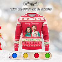 Custom Photo Polynesian Christmas Knitted Sweatshirt Funny Style CTM05 - Polynesian Pride