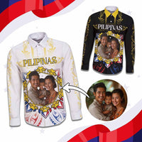 Custom Photo Philippines Independence Day Long Sleeve Button Shirt Maligayang Araw ng Kalayaan Barong Patterns CTM05 Unisex Multicolor - Polynesian Pride