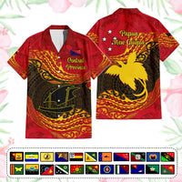 Custom Papua New Guinea Provinces Hawaiian Shirt Symbol Flag Polynesian Pattern CTM05 Red - Polynesian Pride