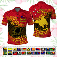 Custom Papua New Guinea Provinces Polo Shirt Symbol Flag Polynesian Pattern - Polynesian Pride