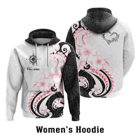 Custom Polynesian Couple National Spouses Day Hoodie Compass Hibiscus Flowers CTM05 Zip Hoodie Multicolor - Polynesian Pride