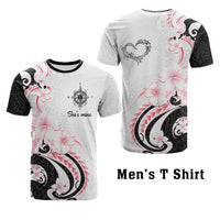 Custom Polynesian Couple National Spouses Day T shirt Compass Hibiscus Flowers CTM05 - Polynesian Pride
