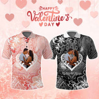 Custom Photo New Zealand Valentine Polo Shirt Maori Hongi With Piwakawaka CTM05 Multicolor - Polynesian Pride