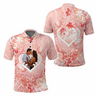 Custom Photo New Zealand Valentine Polo Shirt Maori Hongi With Piwakawaka CTM05 - Polynesian Pride