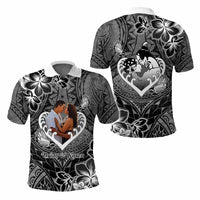 Custom Photo New Zealand Valentine Polo Shirt Maori Hongi With Piwakawaka CTM05 - Polynesian Pride