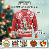 Custom Polynesian Countries Christmas Knitted Sweatshirt Santa Coat Of Arms CTM05 - Polynesian Pride