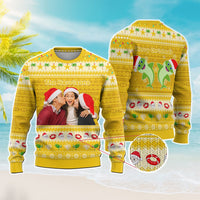 Custom Photo Polynesian Knitted Sweatshirt Beach Style