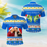Custom Photo Polynesian Christmas Polo Shirt Beach Style CTM05 - Polynesian Pride