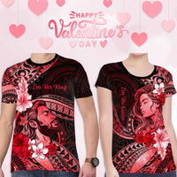 Custom Polynesian Valentine T shirt In Our Kingdom Love Reigns Forever CTM05 Multicolor - Polynesian Pride