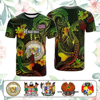 Custom Polynesian Countries T Shirt Coat Of Arms Polynesian Tribal Tattoo Shark CTM05 Black - Polynesian Pride