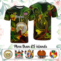 Custom Polynesian Countries T Shirt Coat Of Arms Polynesian Tribal Tattoo Shark CTM05 - Polynesian Pride