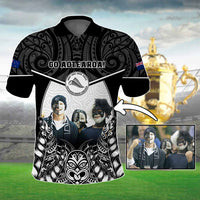 Custom Photo New Zealand Fern Rugby Polo Shirt Maori Pattern