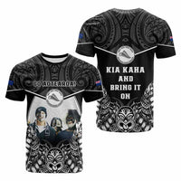 Custom Photo New Zealand Fern Rugby T Shirt Maori Pattern CTM05 - Polynesian Pride