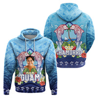 Custom Photo Guam Chamorro Hoodie Tribal Latte Stone With Dolphins CTM05 - Polynesian Pride