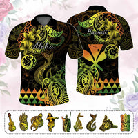 Custom Hawaii Symbols Polo Shirt Plumeria Kakau Polynesian Tribal CTM05 Reggae - Polynesian Pride