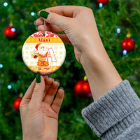 Custom Name Letter Hawaii Christmas Ceramic Ornament