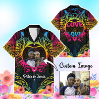 Custom Photo Happy Pansexual Pride Day Hawaiian Shirt Love Is Love Polynesian Style CTM05 Multicolor - Polynesian Pride