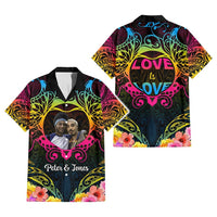 Custom Photo Happy Pansexual Pride Day Hawaiian Shirt Love Is Love Polynesian Style CTM05 - Polynesian Pride