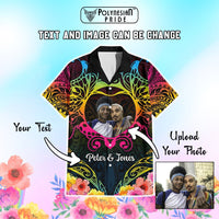 Custom Photo Happy Pansexual Pride Day Hawaiian Shirt Love Is Love Polynesian Style CTM05 - Polynesian Pride