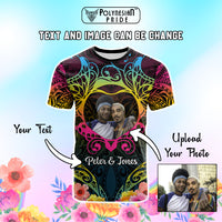 Custom Photo Happy Pansexual Pride Day T Shirt Love Is Love Polynesian Style CTM05 - Polynesian Pride
